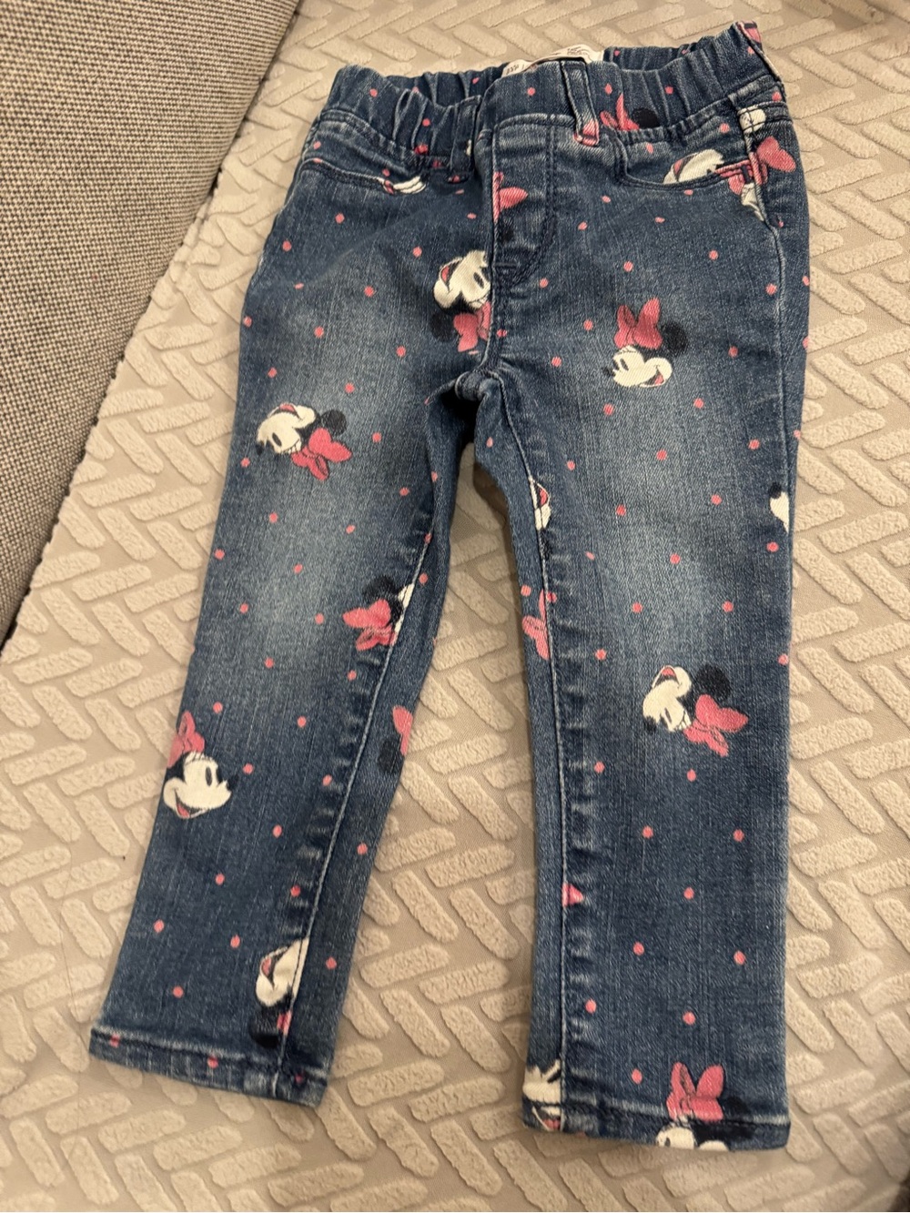 Gap Minnie pink bows denim jeans size 2T